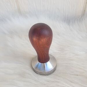 Espresso machine hand tamper metal with wood handle 2in diameter